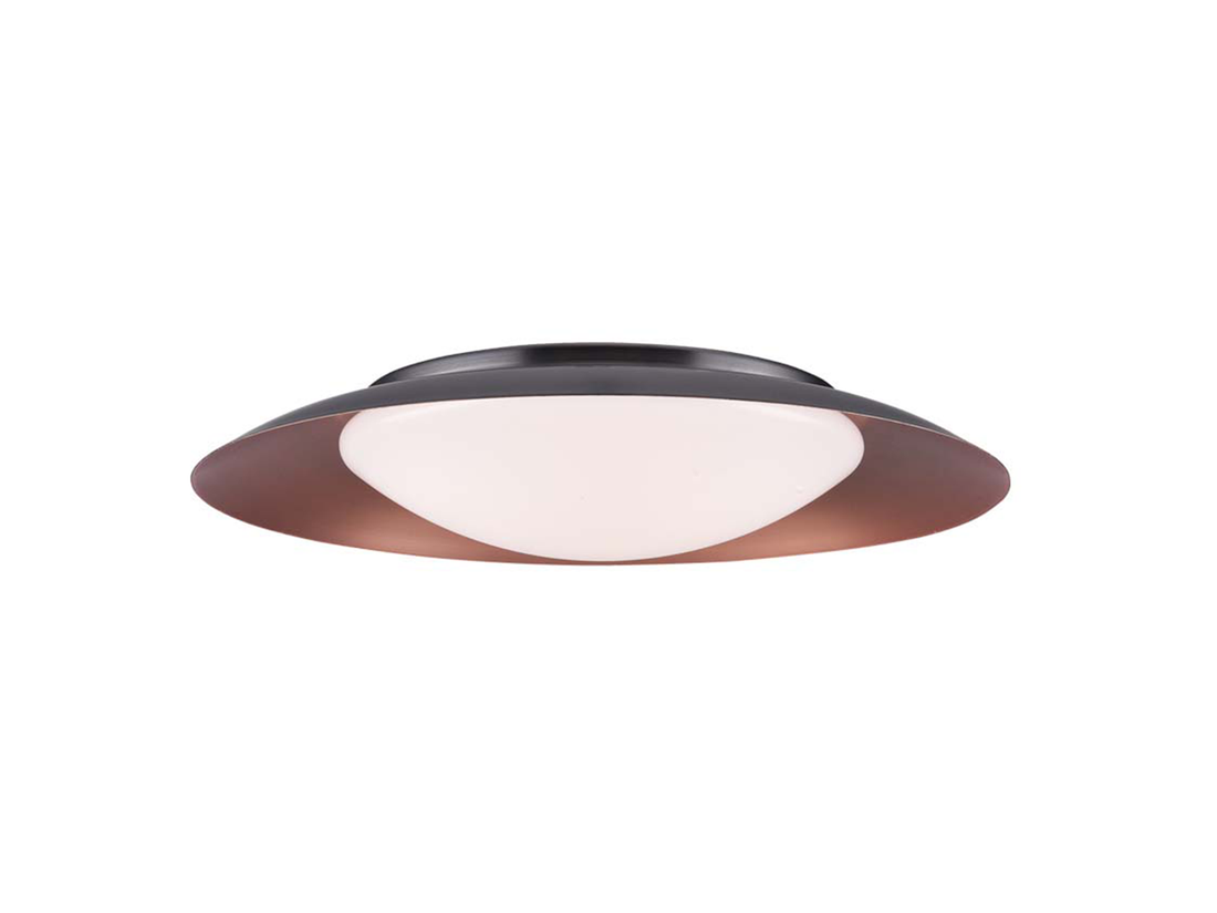Stropní LED svítidlo černá/měď, 20W, 3000K, ø40cm