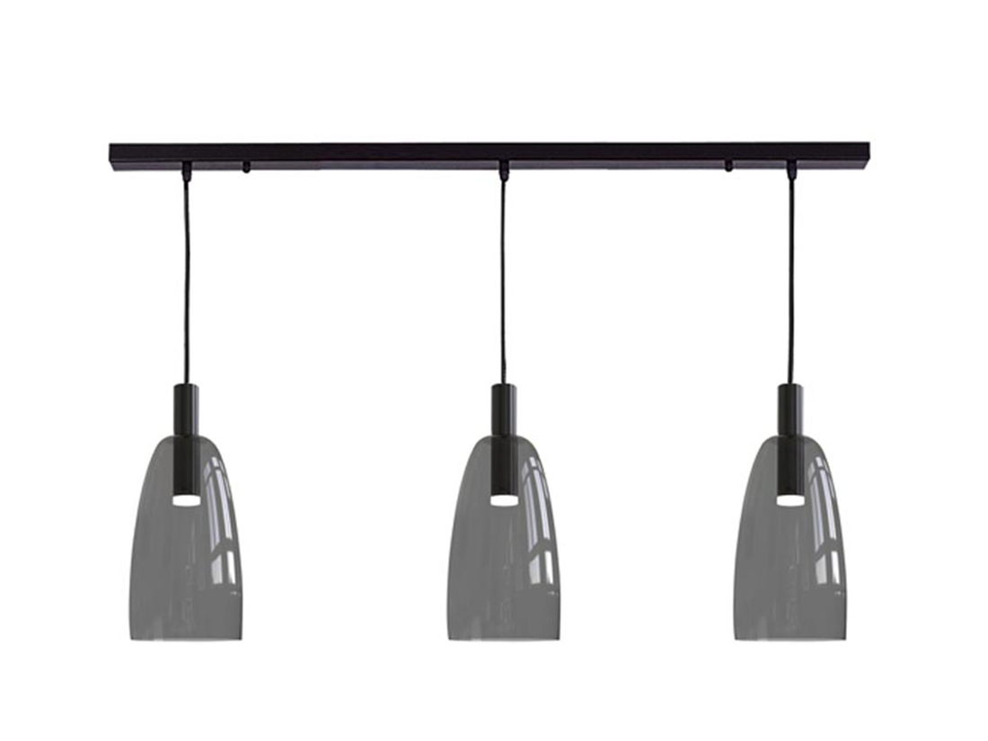 Závěsné LED svítidlo kouřově šedé, 3x5W, 3000K, 105cm