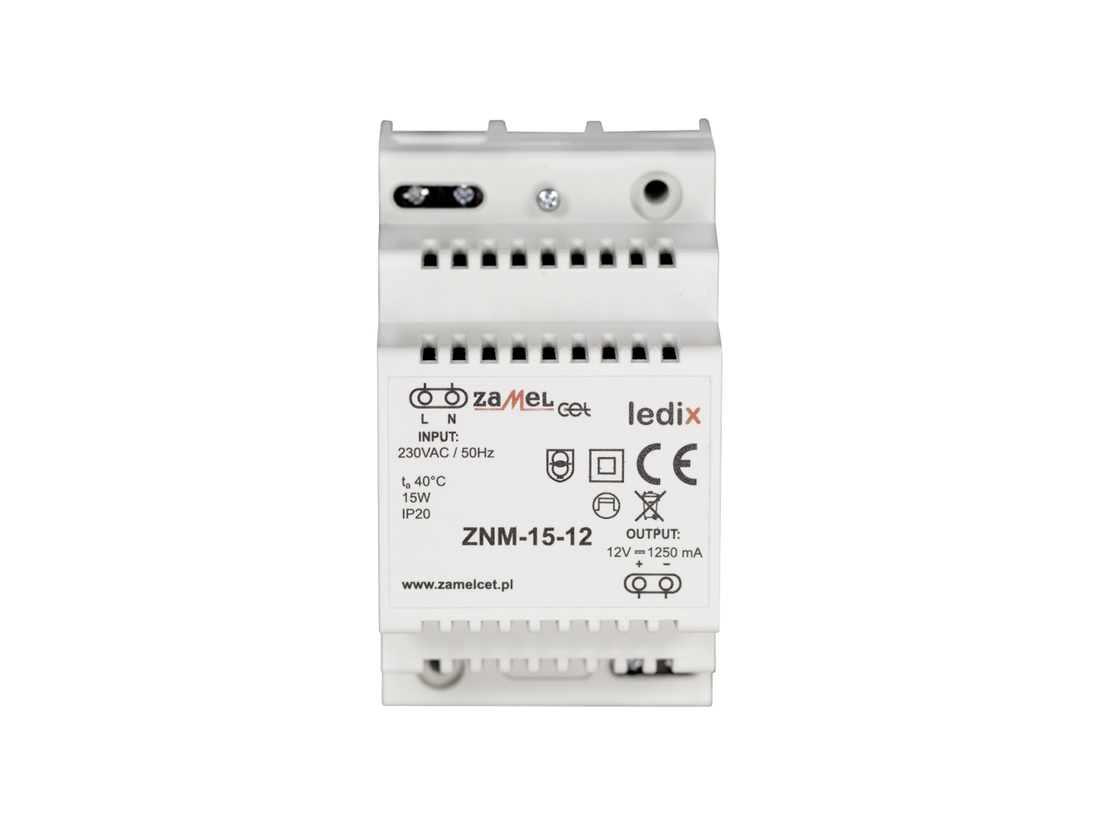 Napájecí zdroj LEDIX ZNM-15-12 do rozvodné skříně