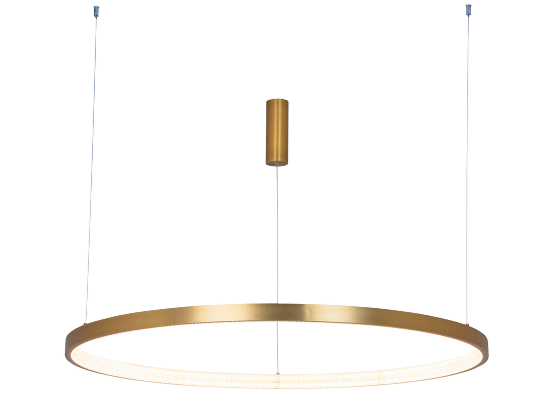Závěsné LED stmívatelné svítidlo zlaté, 60W, 3000K, ø110cm