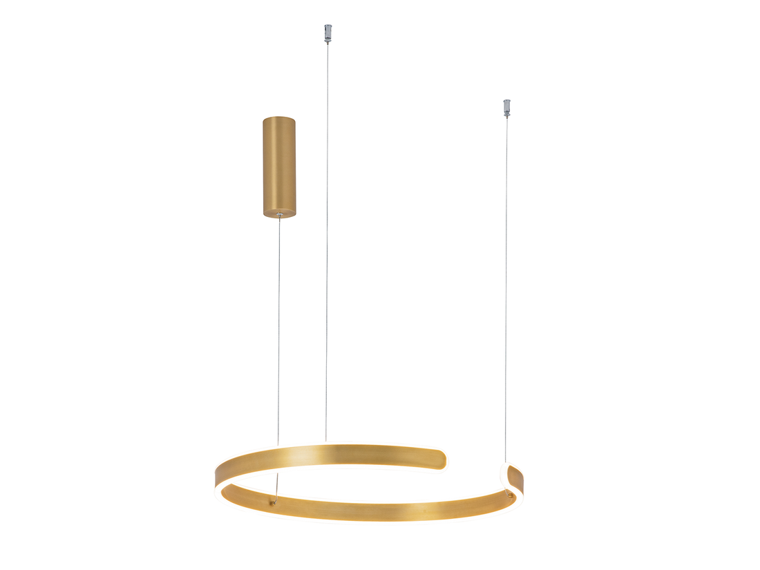 Závěsné LED stmívatelné svítidlo zlaté, 30W, 3000K, ø60cm