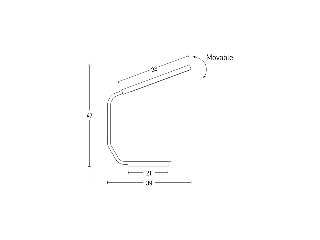 Stolní LED lampa černá, 6W, 3000K, 47cm
