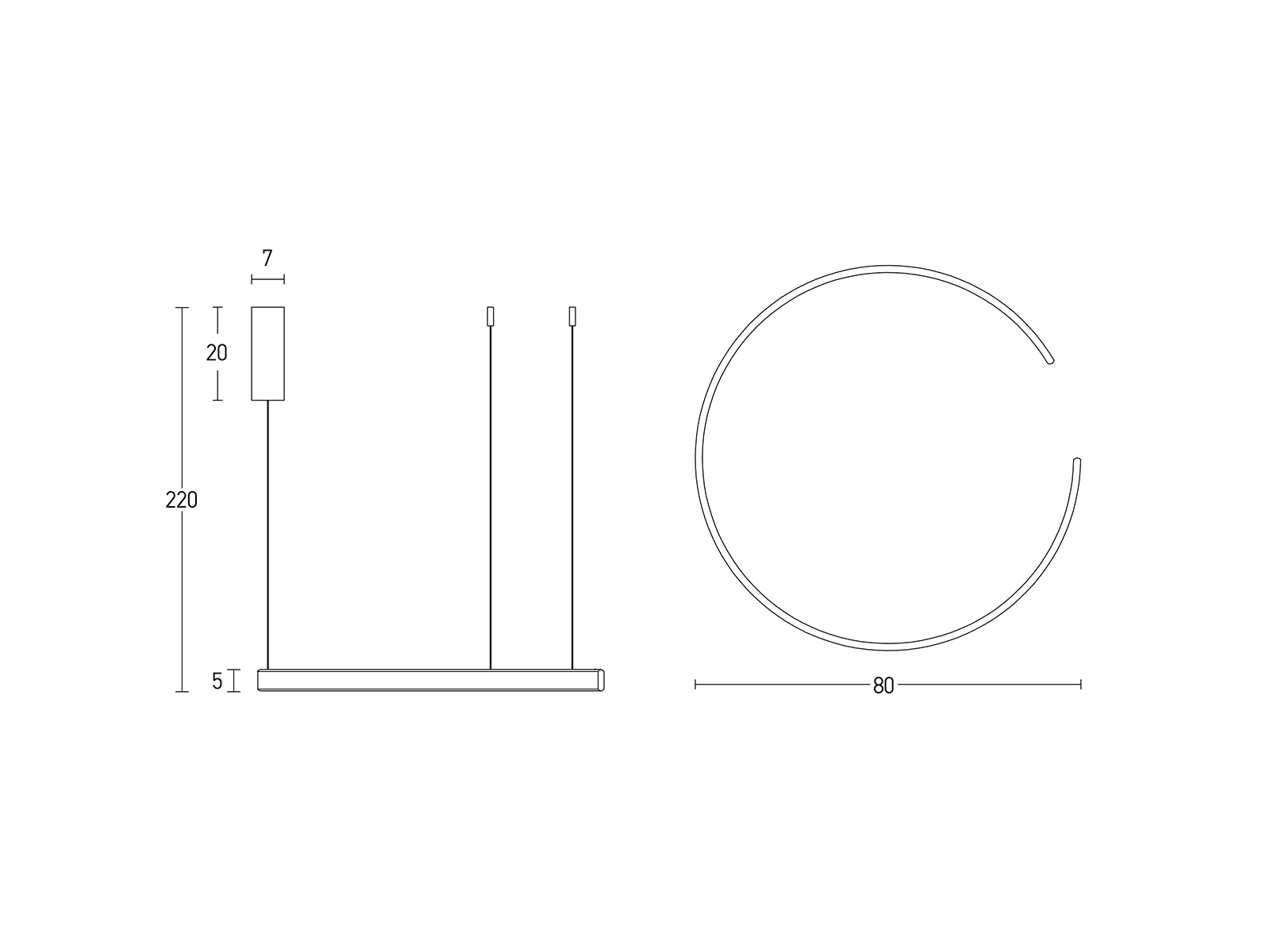 Závěsné LED stmívatelné svítidlo kávová, 40W, 3000K, ø80cm