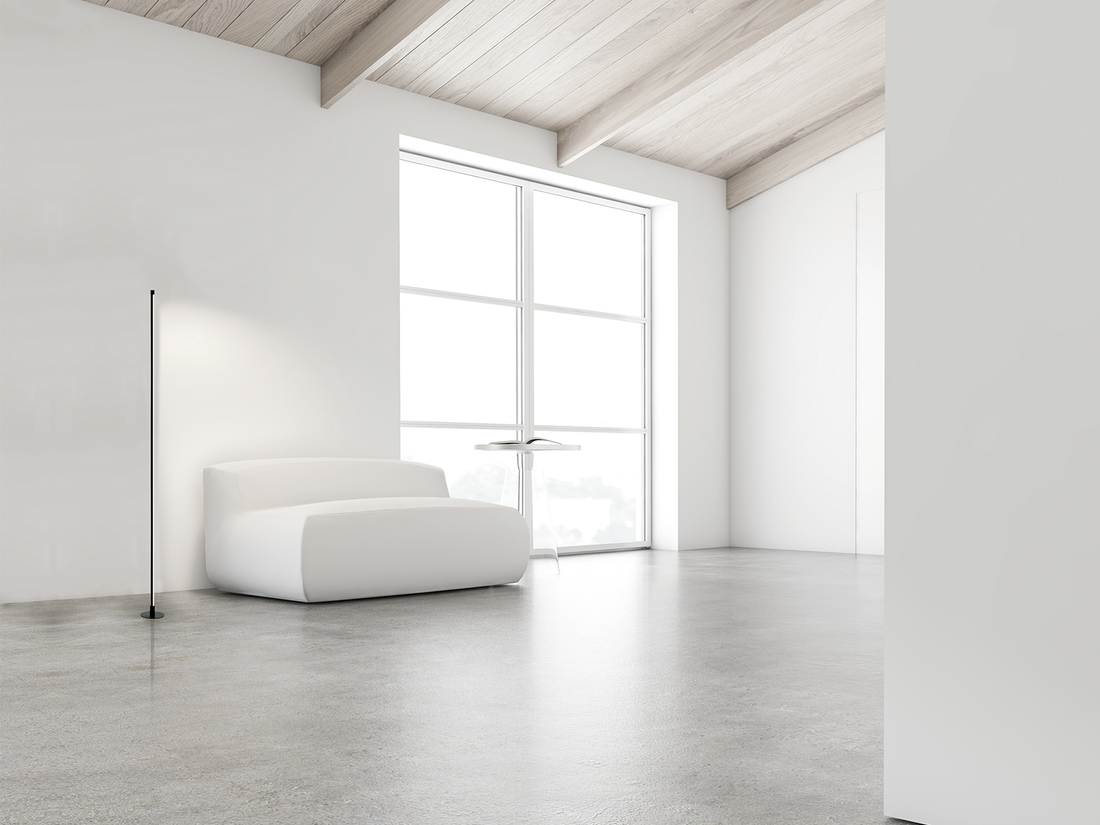 Stojací LED lampa černá, 20W, 3000K, 150cm