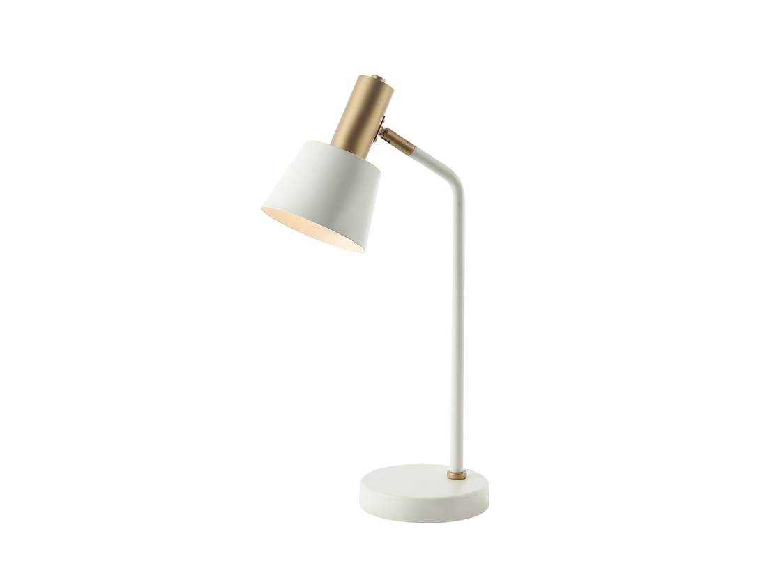 Stolní lampa bílá/zlatá, 1xE14, 44cm