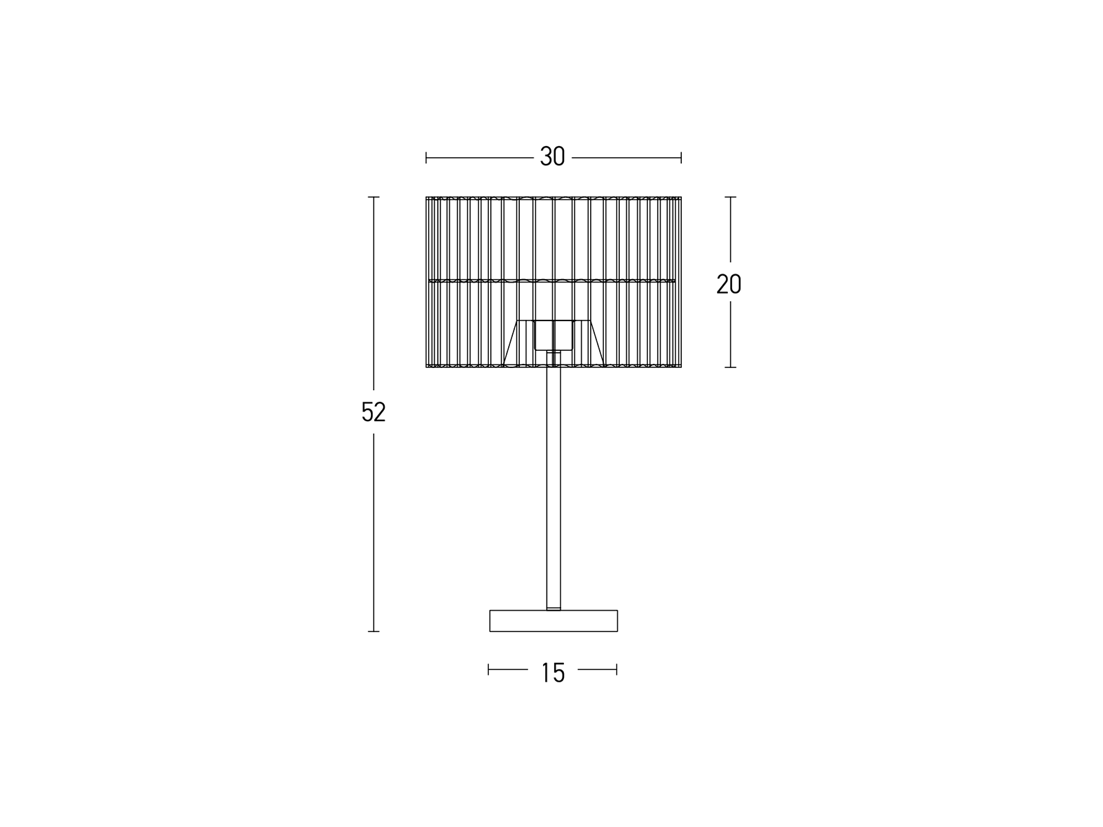 Stolní lampa rattan, 1xE27, 52cm