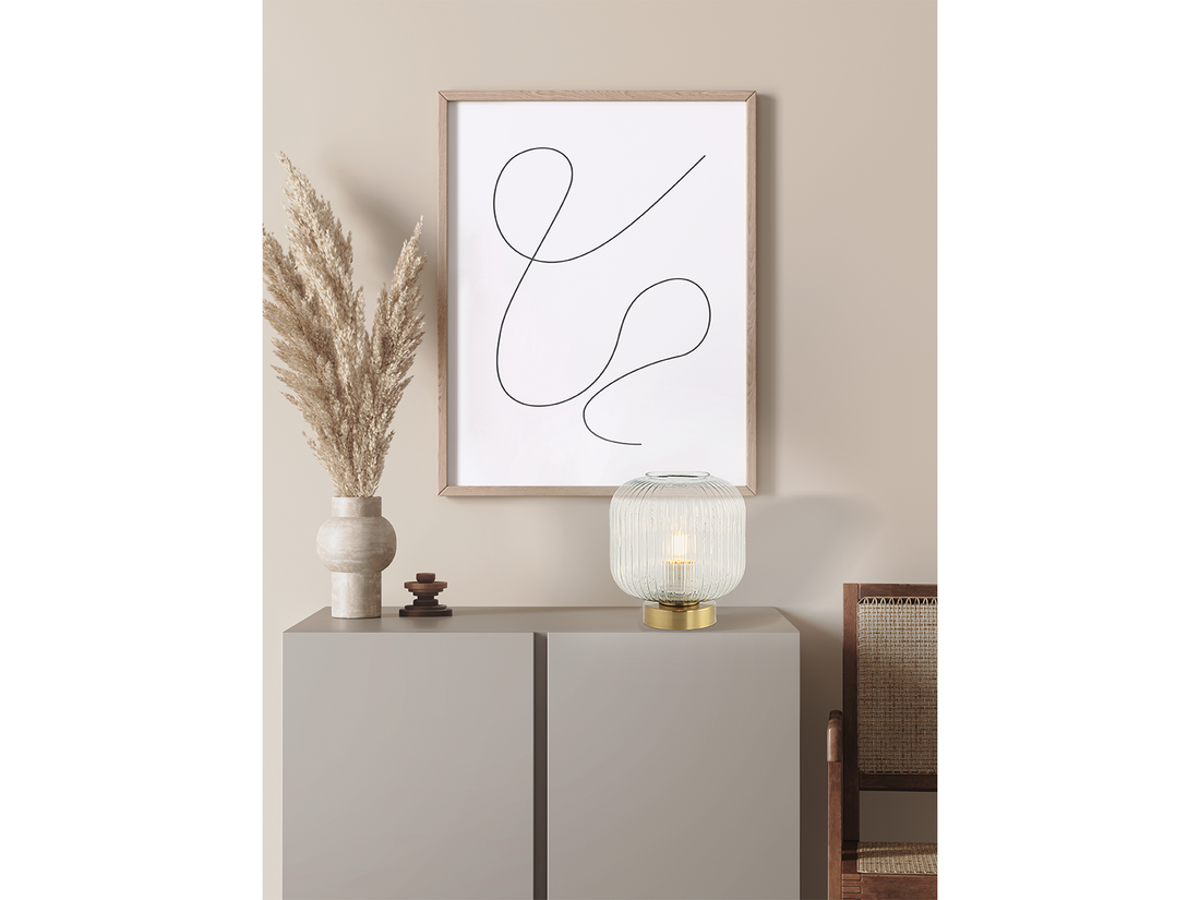 Stolní lampa mosaz, 1xE27, 22cm