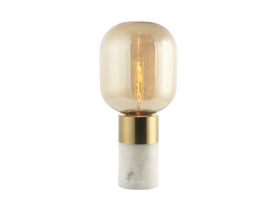 Stolní lampa z bílého mramoru, 1xE27, 44cm