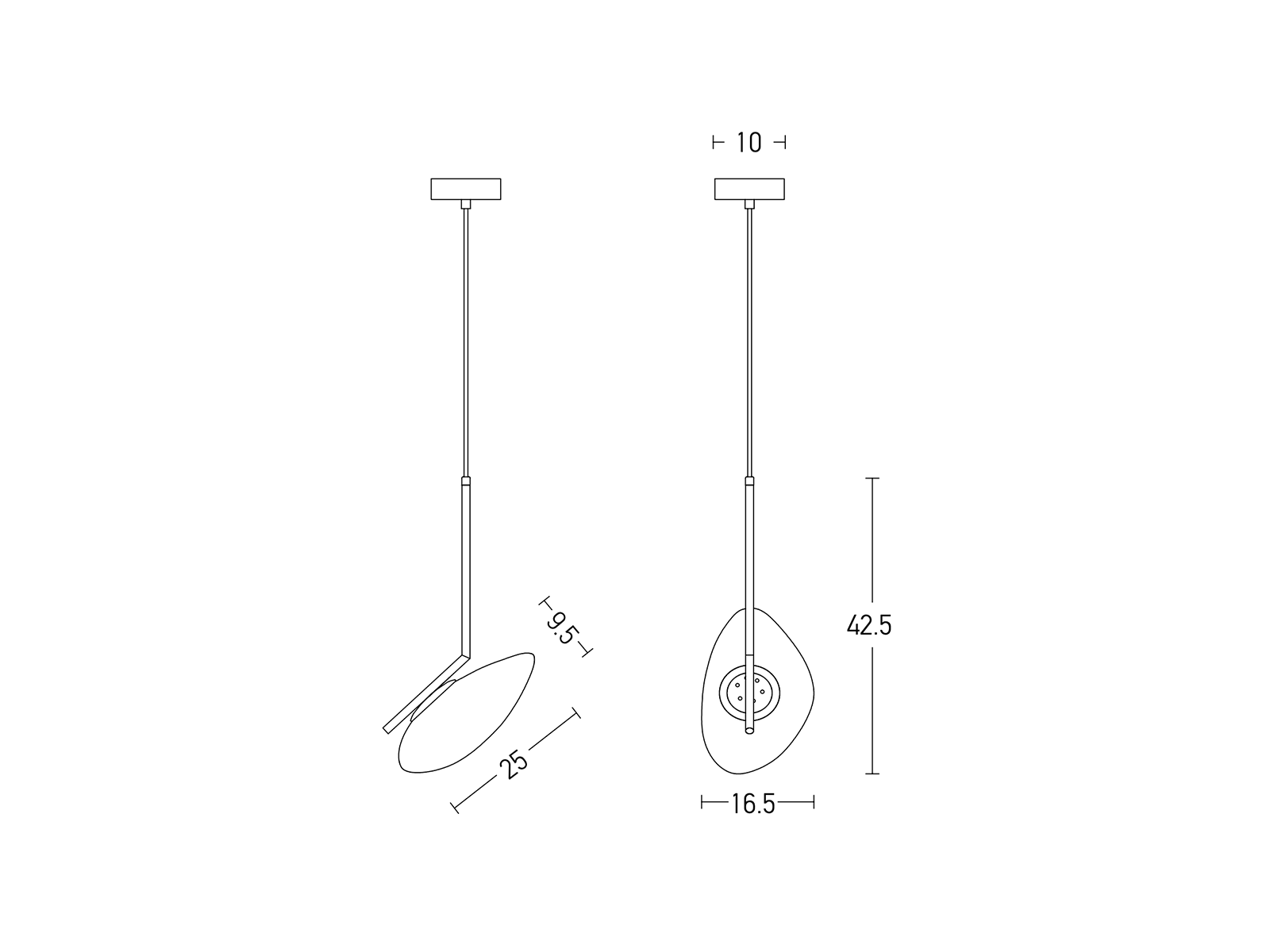 Závěsné LED svítidlo černé, 5W, 3000K, 42cm