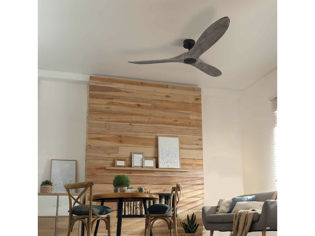 Stropní reverzní DC ventilátor, matně černý, ø152cm