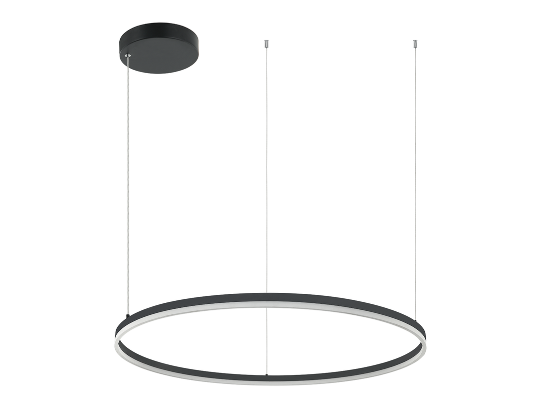 Závěsné LED stmívatelné svítidlo černé, 84W, 3000K, ø120cm