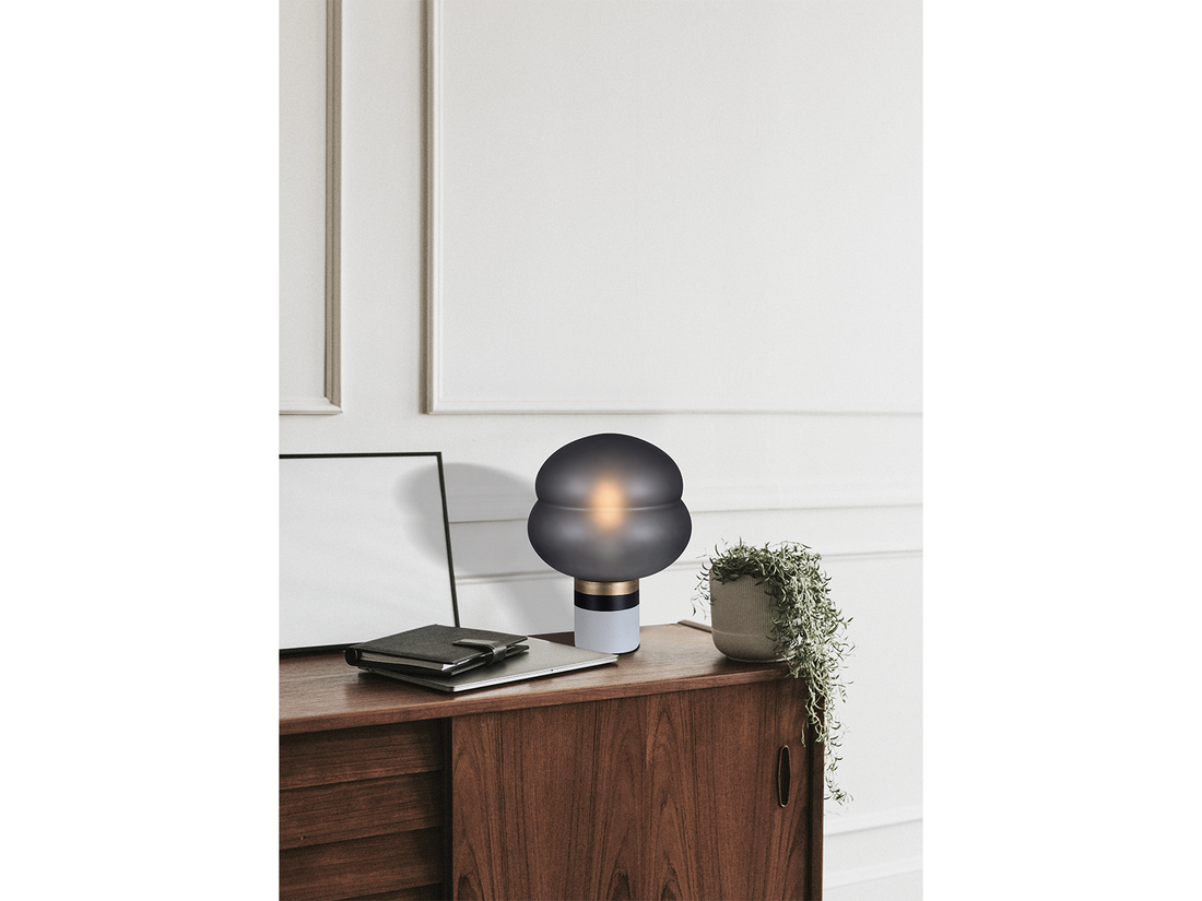 Stolní lampa z betonu, černá, 1xE27, 36cm