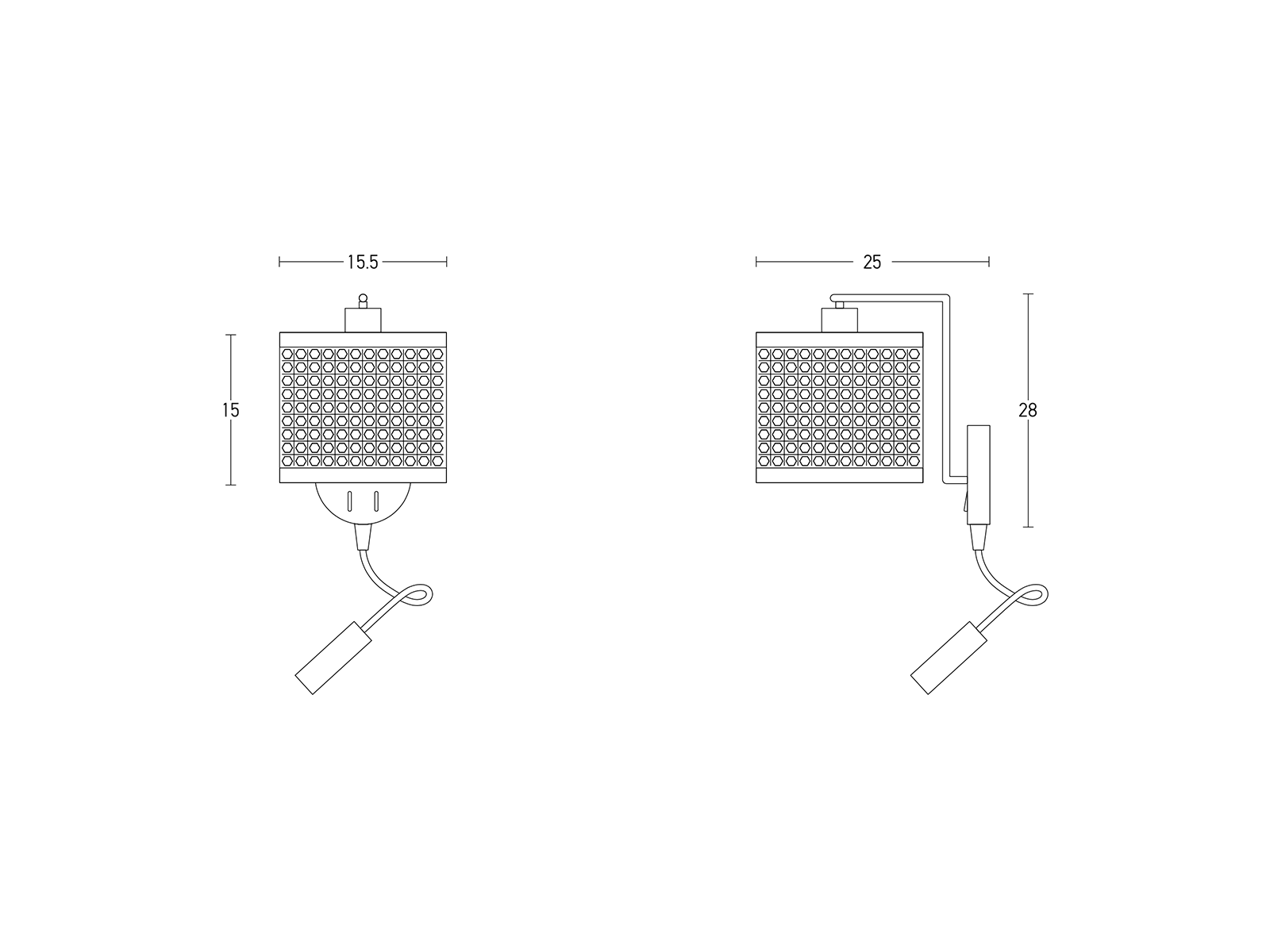 Nástěnné svítidlo přírodní, 3W LED, 1xE27, ø15cm