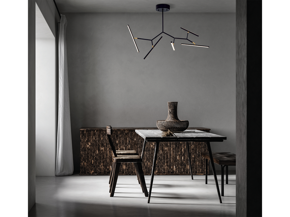 Stropní stmívatelné LED svítidlo černé, 49W, 3000K, 90cm