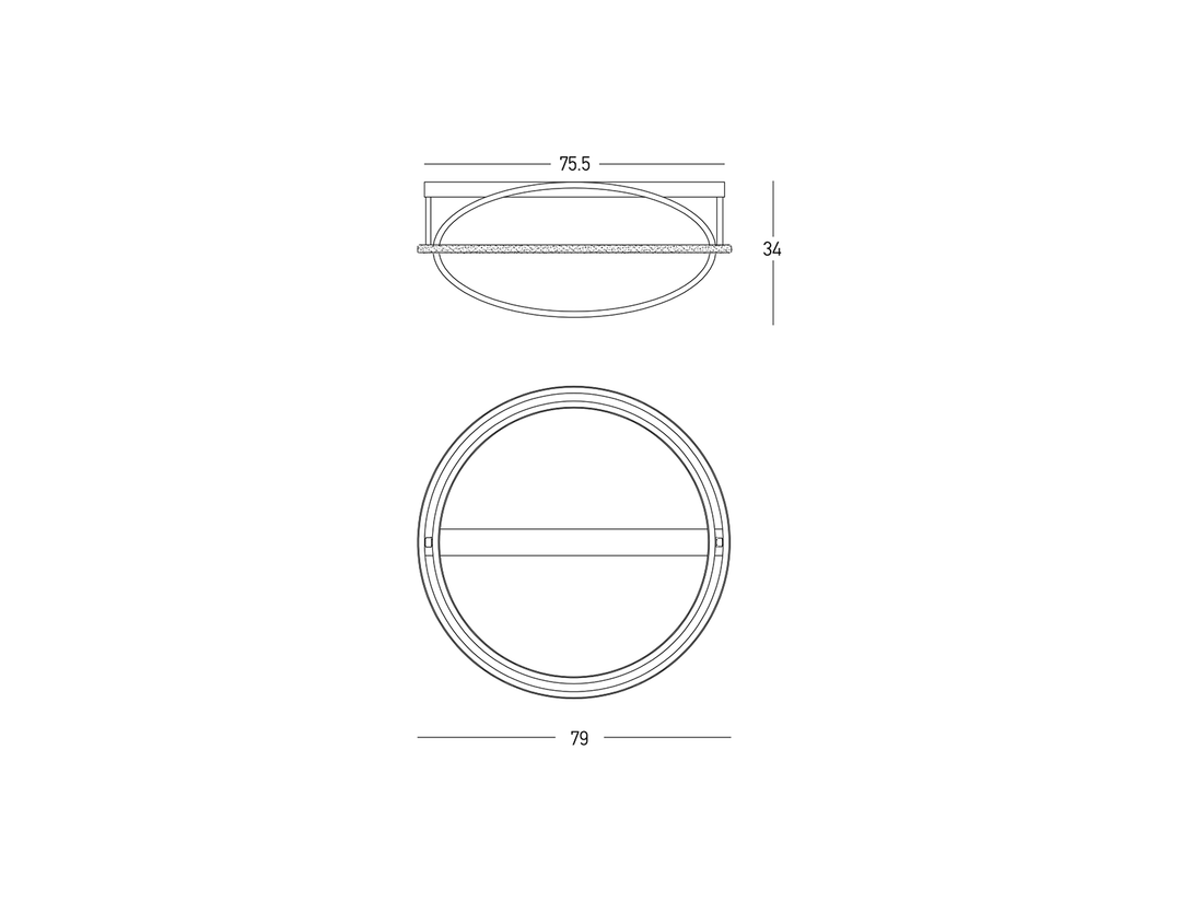 Stropní stmívatelné LED svítidlo černé, 80W, 3000K, 79cm