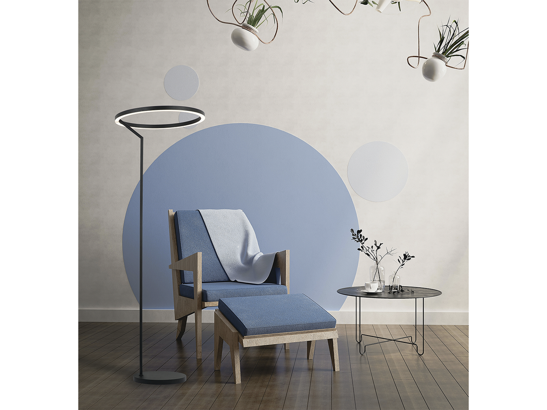 Stojací LED lampa černá, 30W, 3000K, 175cm