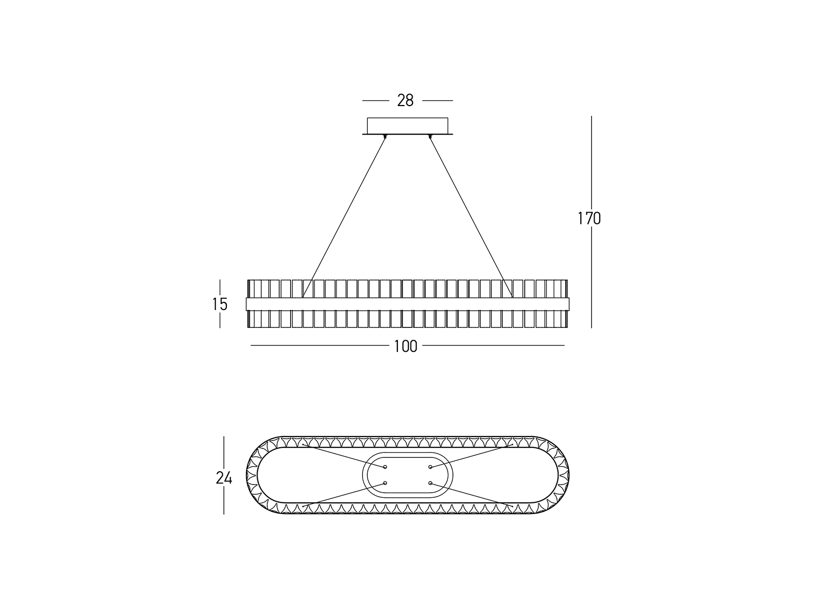 Závěsné stmívatelné LED svítidlo matně zlaté, 68W, 3000K, 100cm
