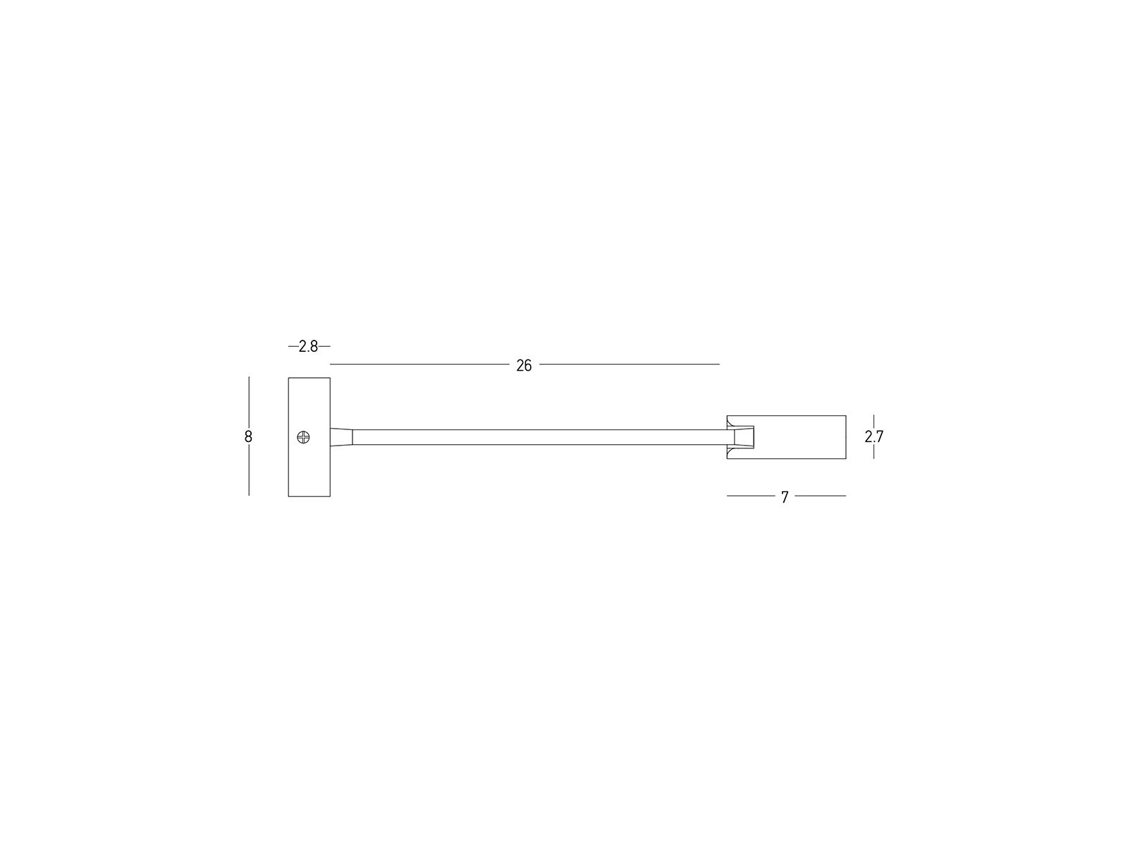 Nástěnné LED svítidlo matně černé, 3W, 3000K, 26cm