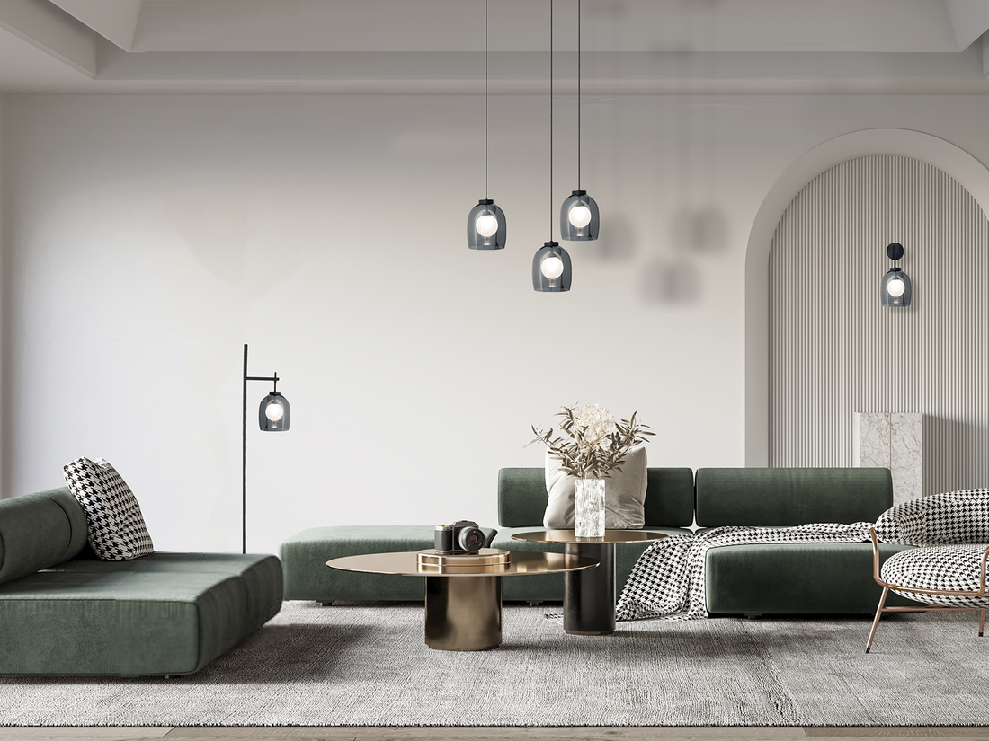 Stojací lampa černá, 1xG9, 145cm