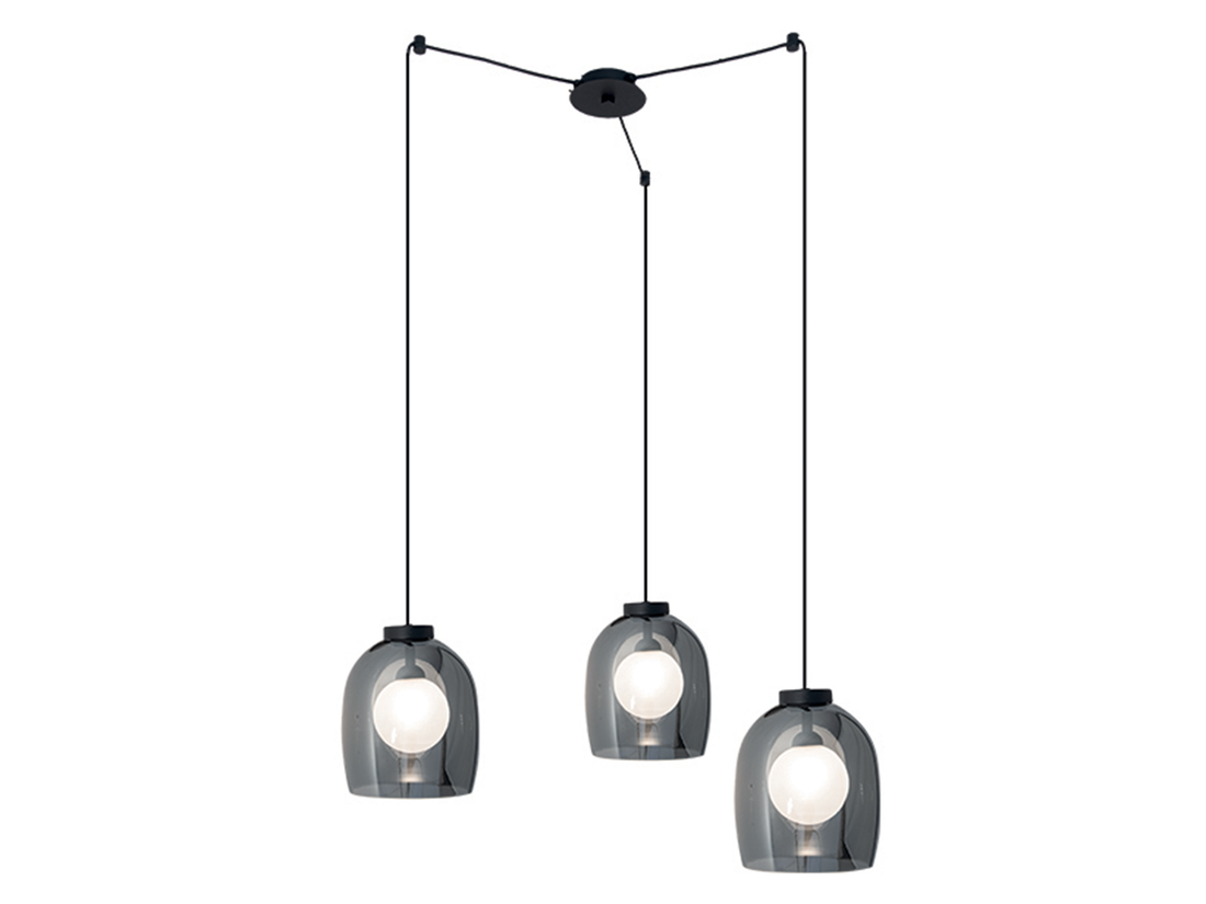 Závěsné svítidlo černé, 3xG9, ø80cm
