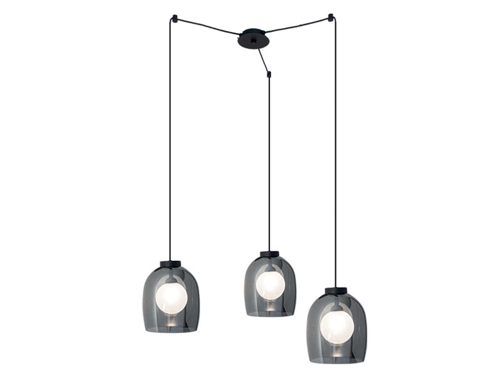 Závěsné svítidlo černé, 3xG9, ø80cm