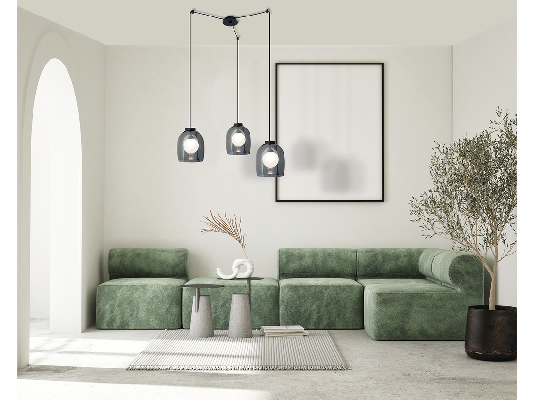 Závěsné svítidlo černé, 3xG9, ø80cm