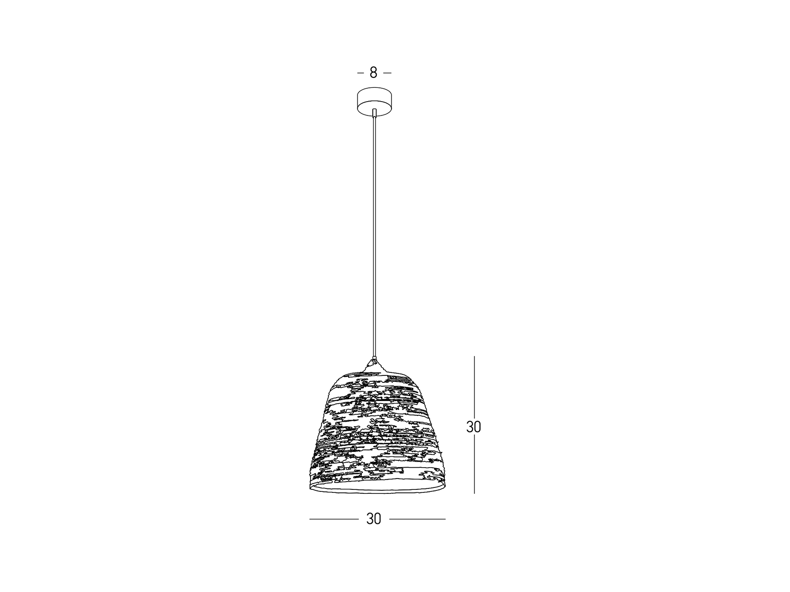 Závěsné svítidlo přírodní, 1xE27, 30cm