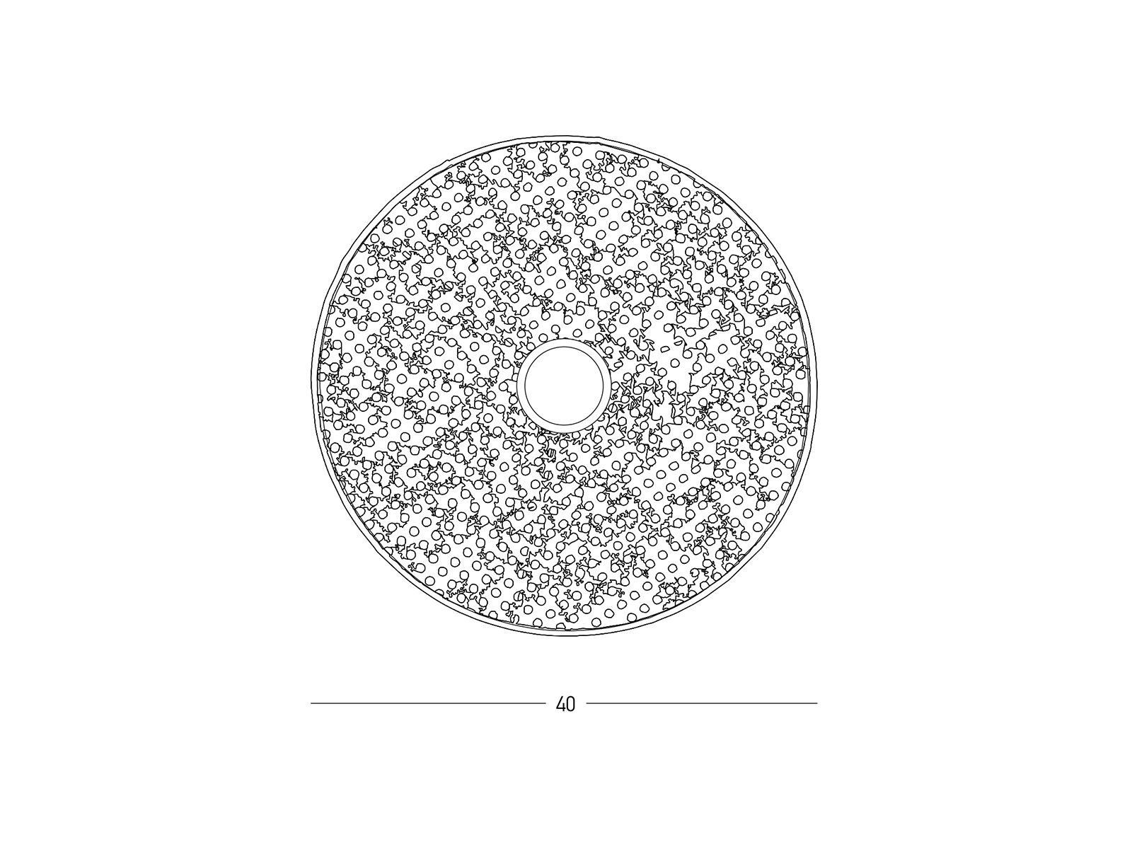 Nástěnné/stropní svítidlo přírodní, 1xE27, ø40cm