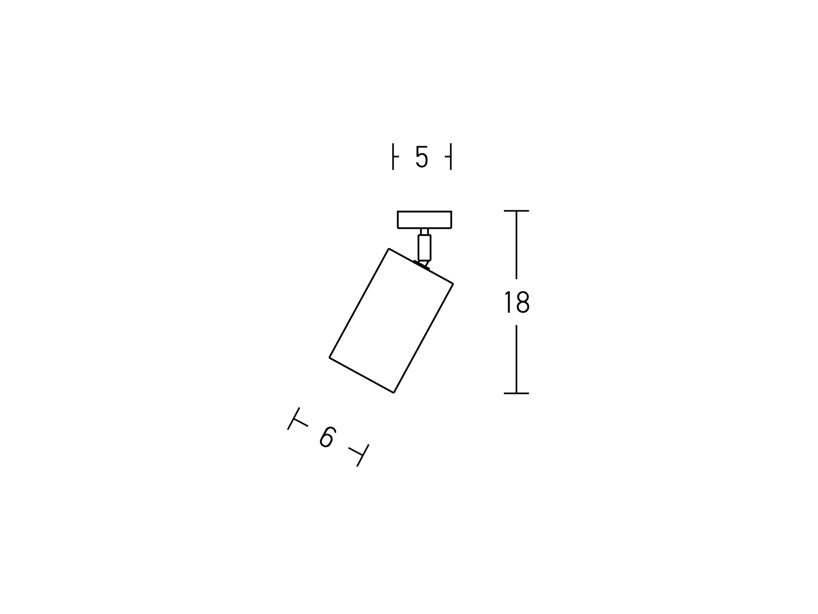 Nástěnné svítidlo bronz, 1xGU10, 18cm