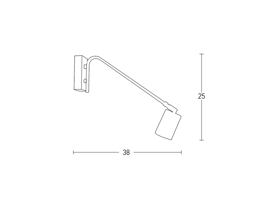 Nástěnné svítidlo zlato/černé, 1xGU10, 28cm