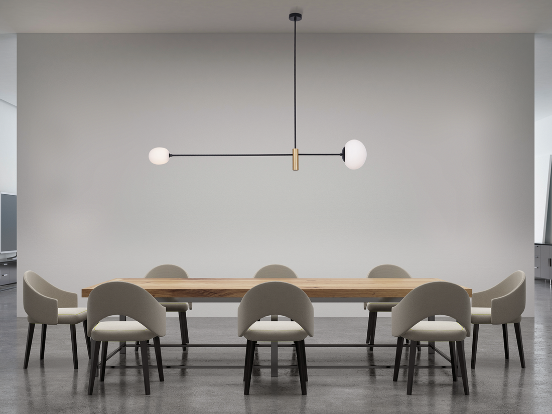 Závěsné svítidlo černá/mosaz, 2xG9, 120cm