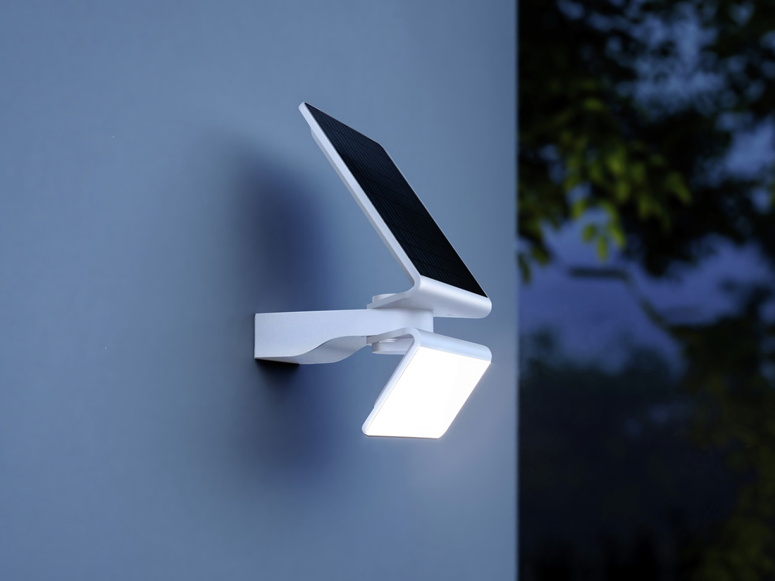 Solární senzorový LED reflektor XSolar L-S bílý, 1,2W, 4000K