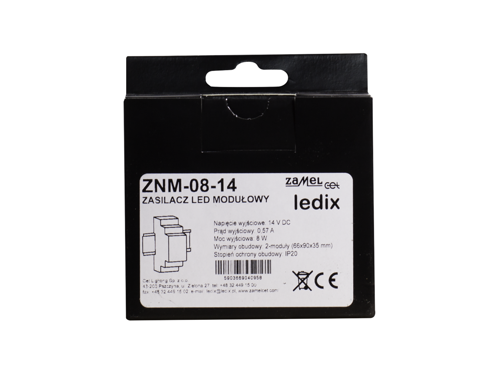 Napájecí zdroj LEDIX ZNM-08-14 do rozvodné skříně