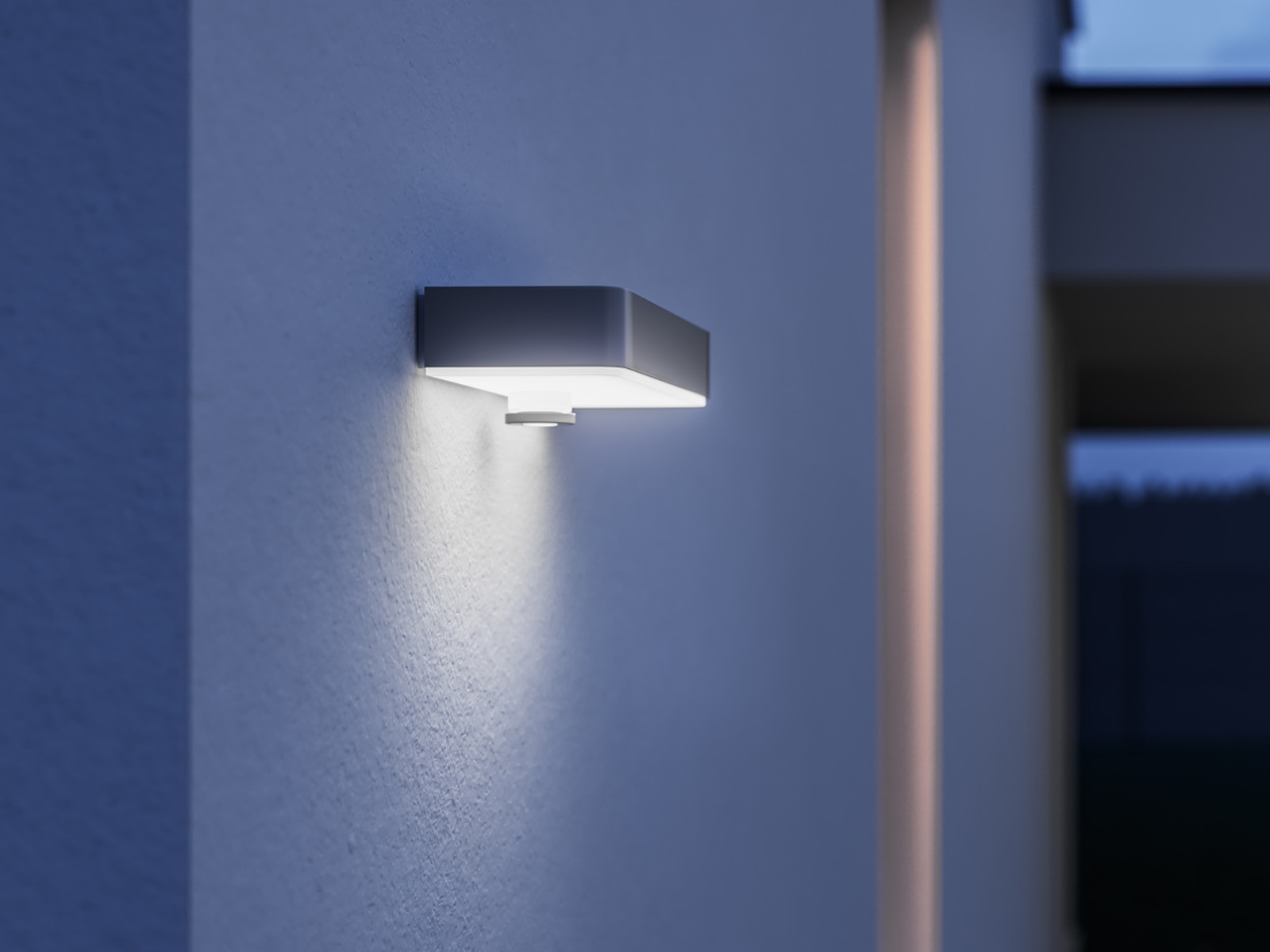 Nástěnné solární svítidlo XSolar SOL-O Senzor antracit, 1,5W, 3000K