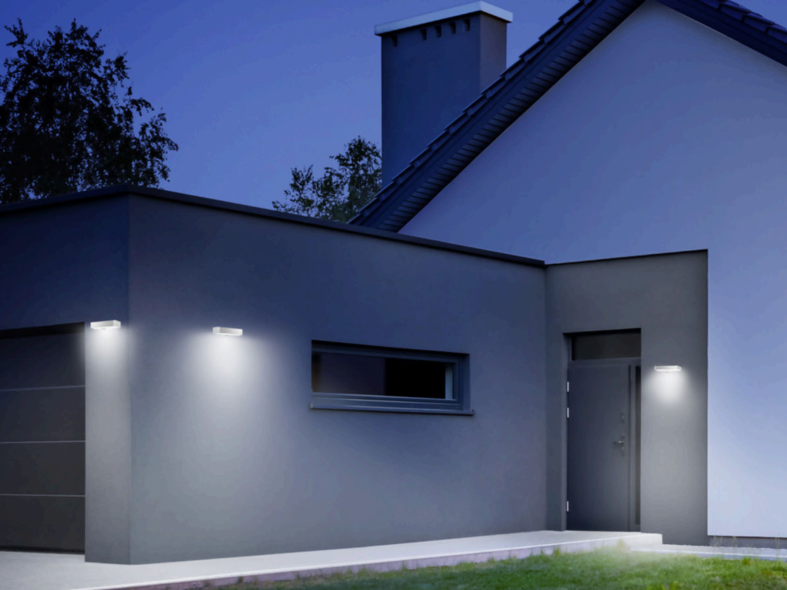 Nástěnné solární svítidlo XSolar SOL-O Senzor antracit, 1,5W, 3000K