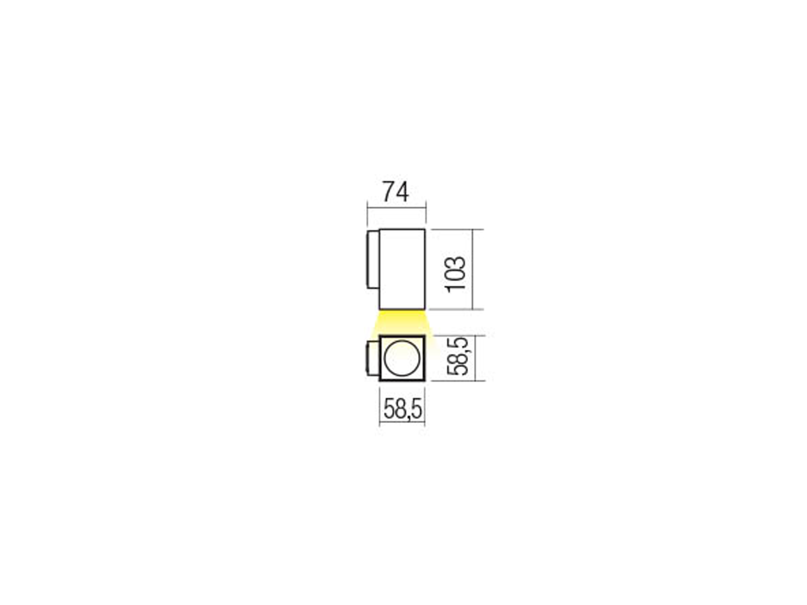 Nástěnné LED svítidlo Quad tmavě hnědé, 3W, 3000K, 10,3cm