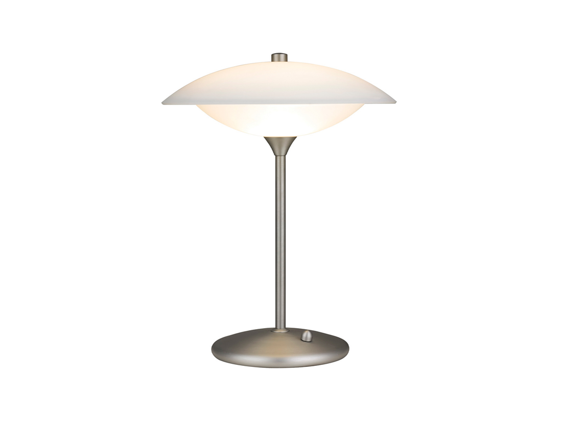Stolní lampa Baroni opál/kartáčovaná ocel, 40cm