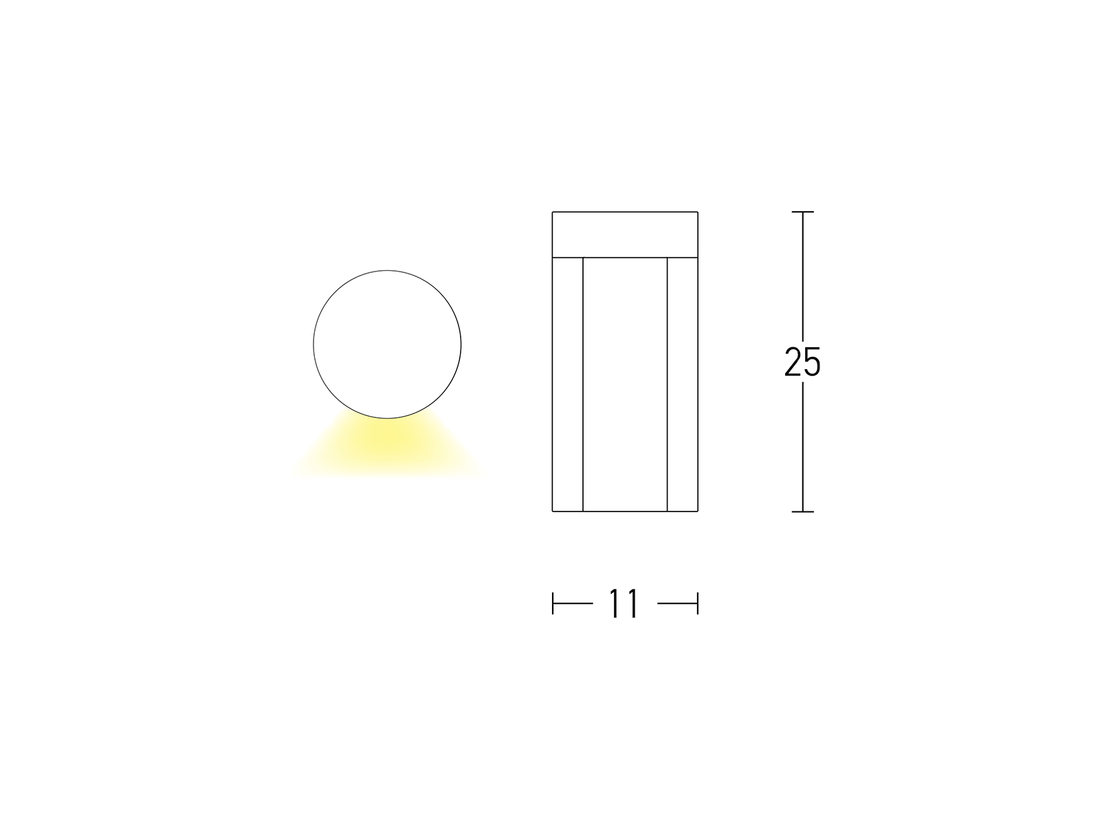 Sloupkové LED svítidlo grafit, 12W, 3000K, 25cm