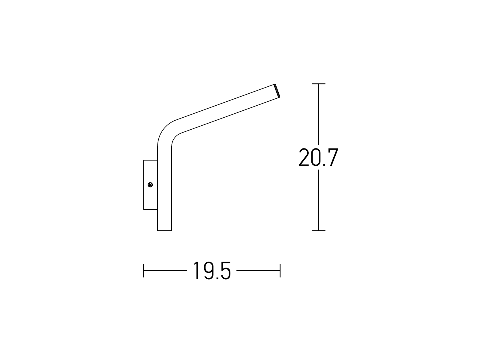 Nástěnné LED svítidlo grafit, 10W, 3000K, 21cm