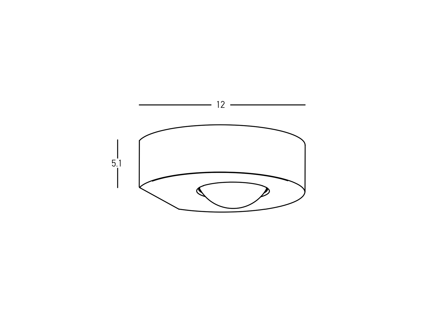 Nástěnné LED svítidlo grafit, 9W, 3000K, 12cm