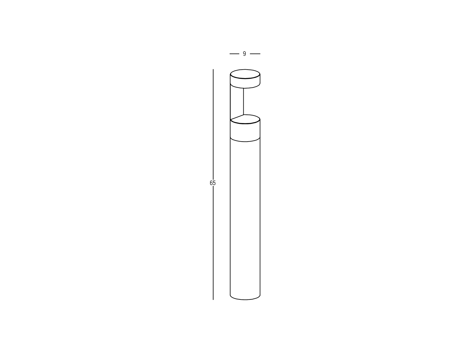 Sloupkové LED svítidlo grafit, 9W, 3000K, 65cm