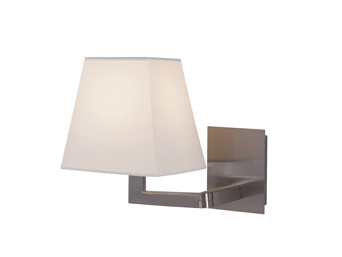 Nástěnné svítidlo chrom/béžové, 1xE27, 19cm