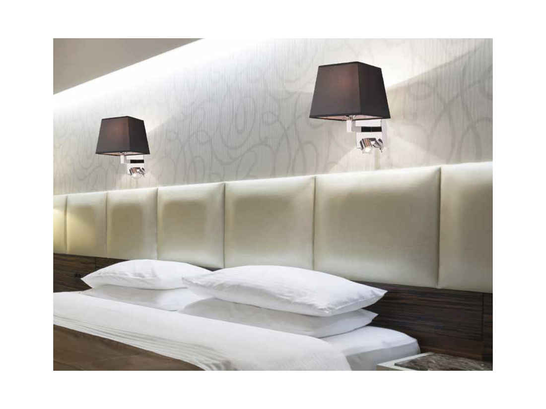 Nástěnné LED svítidlo chrom/černé, 1xE27, 3W, ø19cm