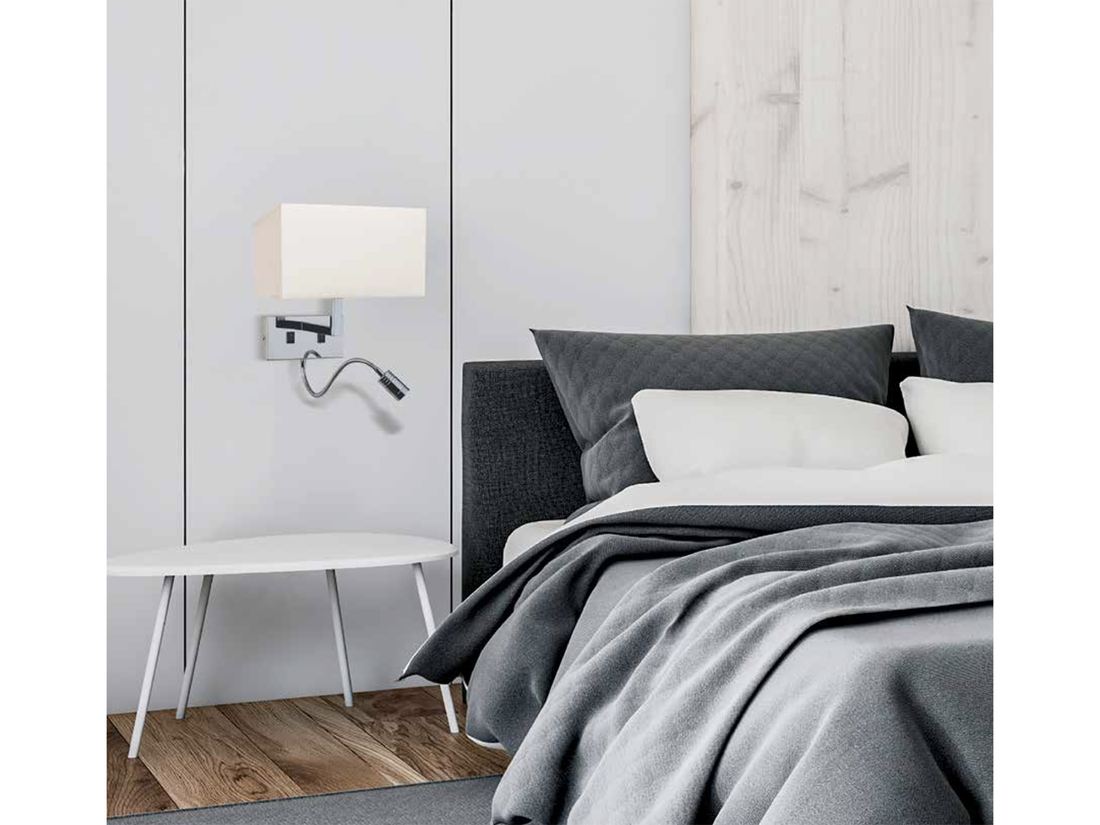 Nástěnné LED svítidlo chrom/béžové, 1xE27, 3W, 28cm