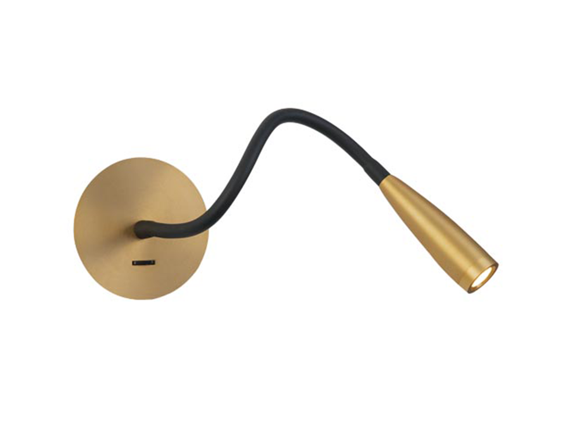 Nástěnné LED svítidlo kartáčovaná mosaz, 3W, 3000K, 40cm