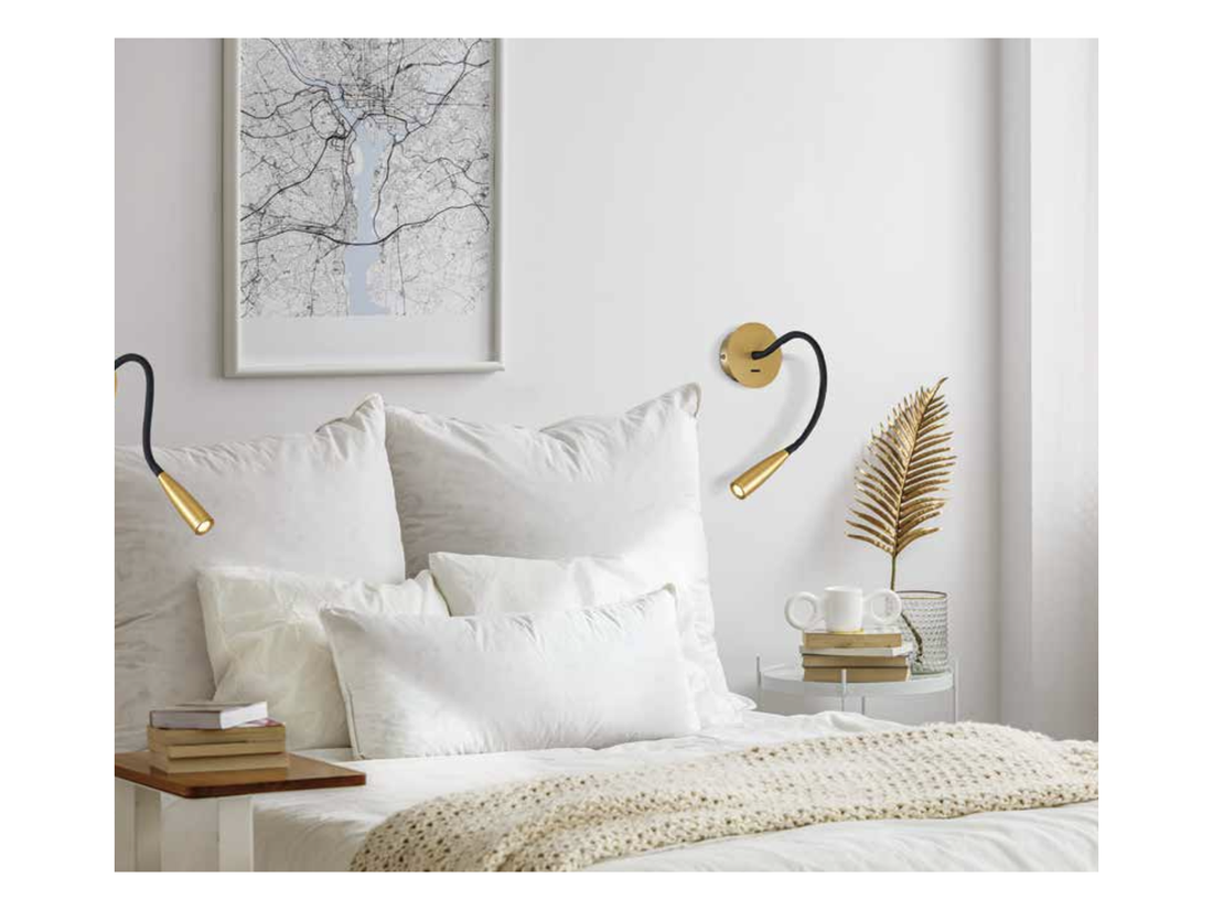 Nástěnné LED svítidlo kartáčovaná mosaz, 3W, 3000K, 40cm