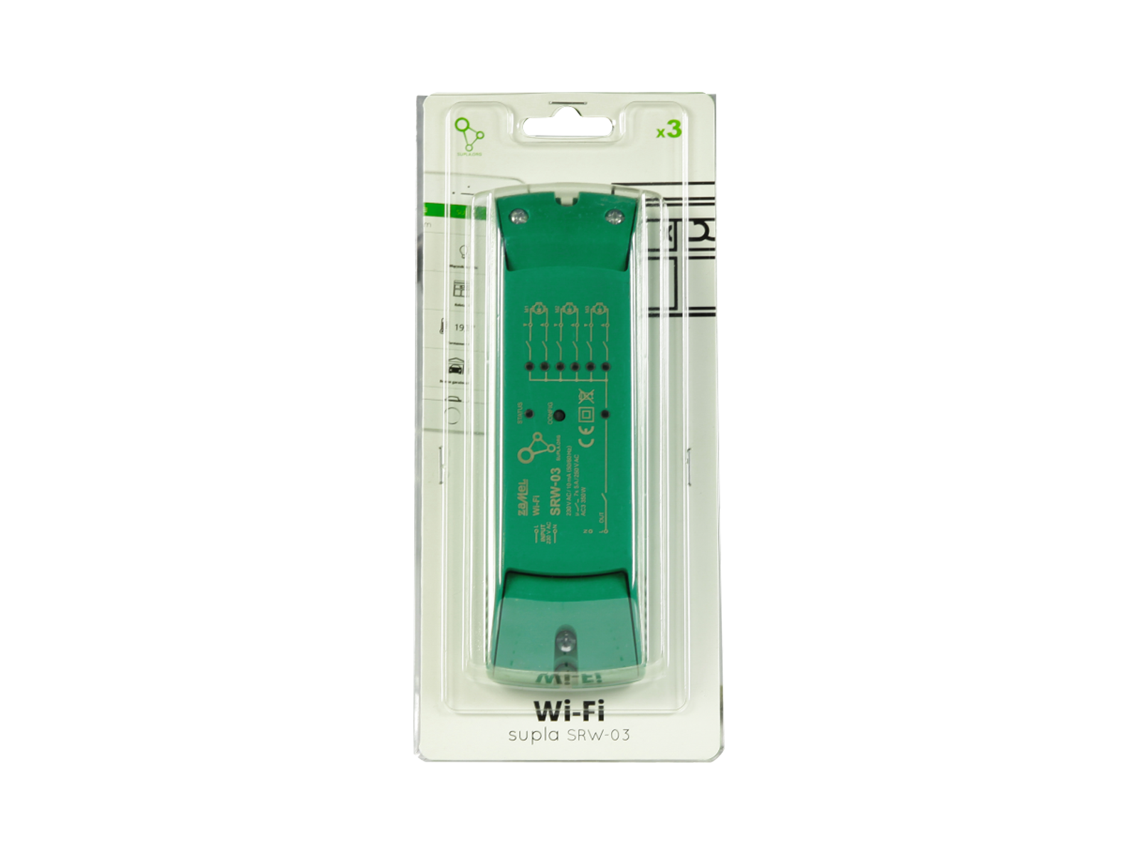 Wi-Fi ovládač rolet Supla SRW-03, 3 rolety + 1 kanál