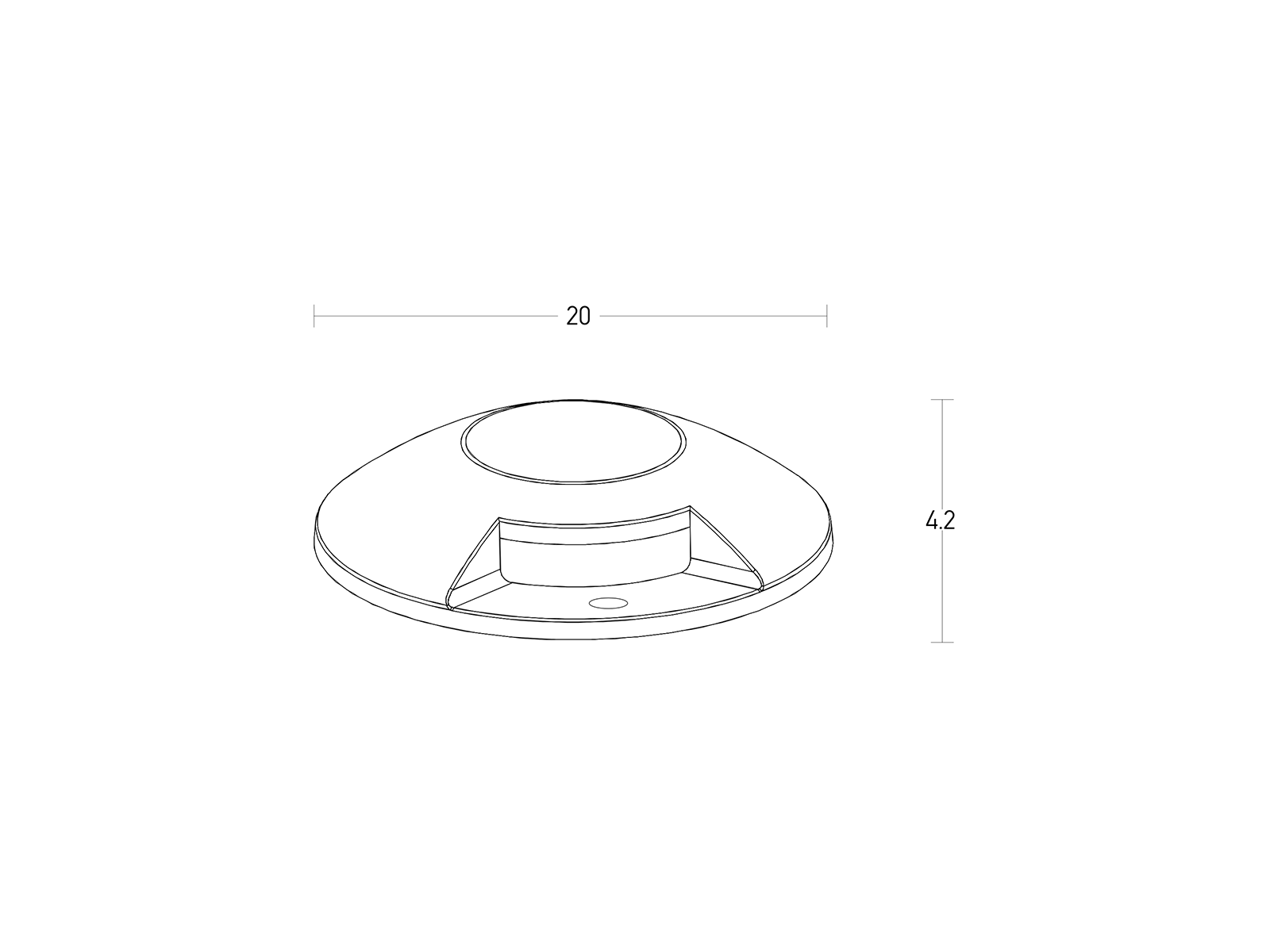 Pochozí LED svítidlo šedé, 2x6W, 3000K, ø20cm