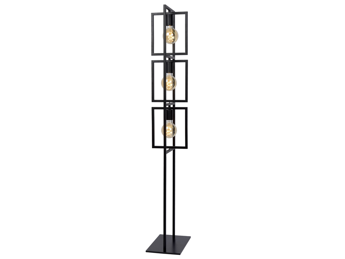 Stojací lampa LUUK, černá, 3xE27, 145cm