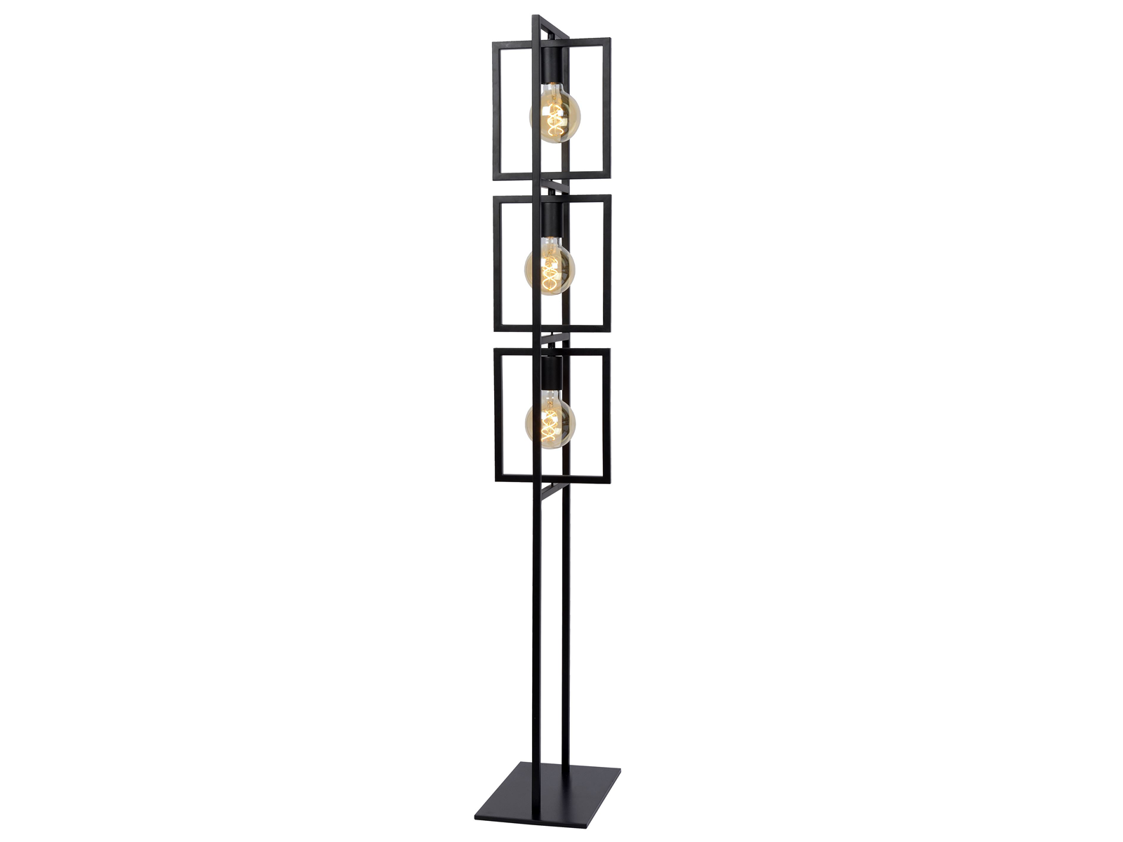 Stojací lampa LUUK, černá, 3xE27, 145cm